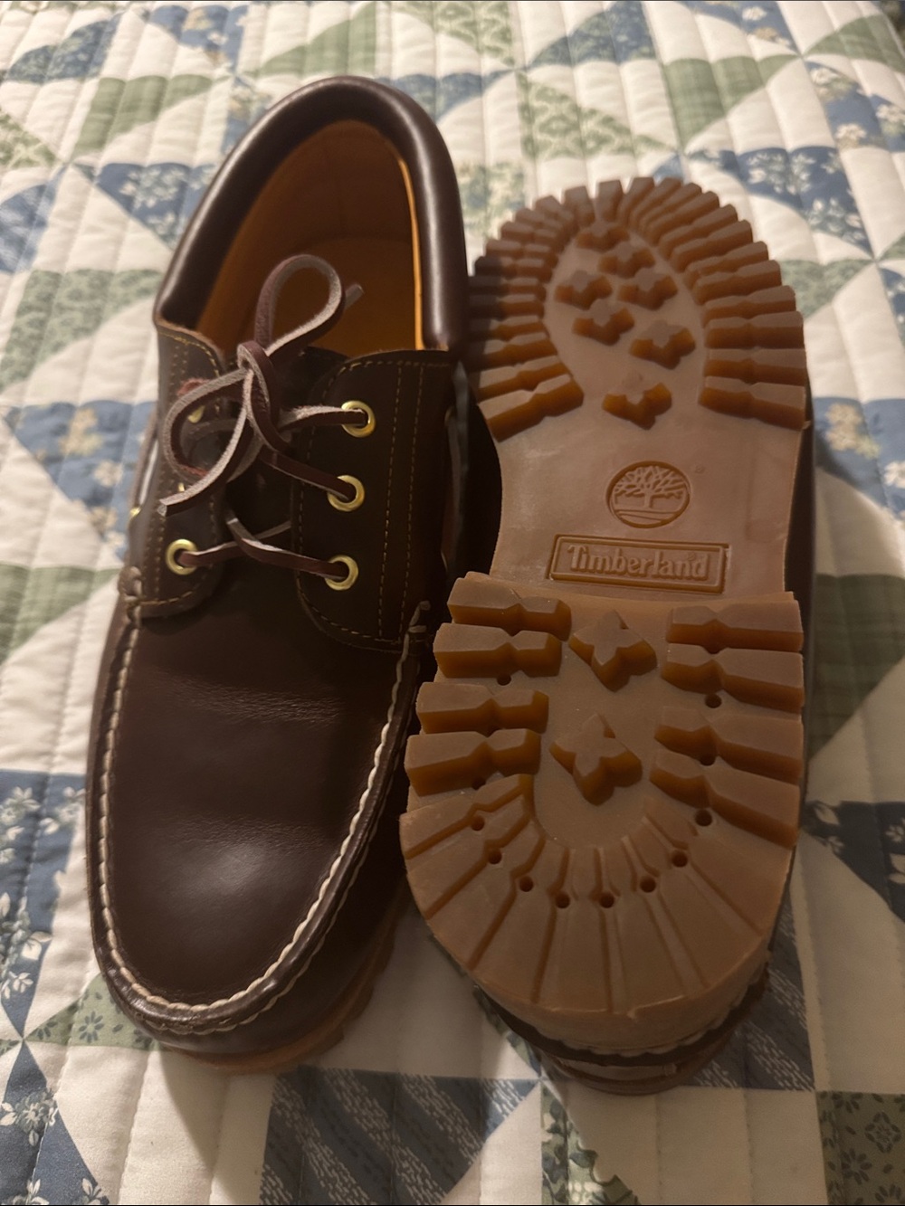 Timberland Brown Leather Men’s Boat Shoes with Tan Outsole